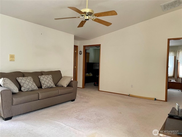 9238 Classic Dr NE, Lacey, WA 98516 - living area with light colored carpet and a ceiling fan