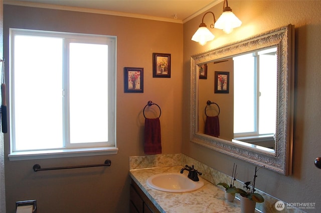 3295 Hastings Ave, Port Townsend, WA 98368 - bathroom featuring vanity and crown molding