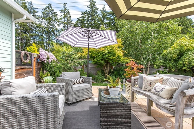 1901 W Hamilton Way, Port Angeles, WA 98363 - fenced backyard with outdoor lounge area