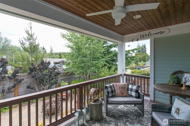 1901 W Hamilton Way, Port Angeles, WA 98363 - balcony with ceiling fan