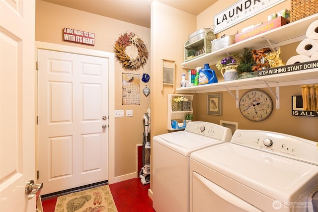 1901 W Hamilton Way, Port Angeles, WA 98363 - laundry room featuring separate washer and dryer and baseboards