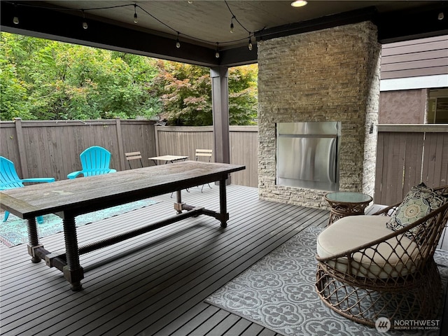 16486 SE 46th Ct, Bellevue, WA 98006 - wooden terrace featuring outdoor dining area