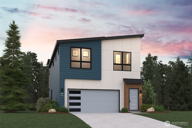 4279 Aberdeen Way NE, Renton, WA 98056 - contemporary house featuring a garage, driveway, and a front yard