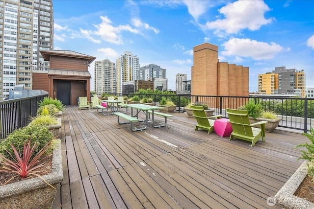 425 Vine St Unit 421, Seattle, WA 98121 - deck featuring a view of skyline