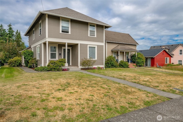 1609 Humboldt St, Bellingham, WA 98225 - view of front of house with covered porch and a front lawn