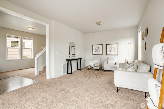 1609 Humboldt St, Bellingham, WA 98225 - carpeted living area with stairs and baseboards