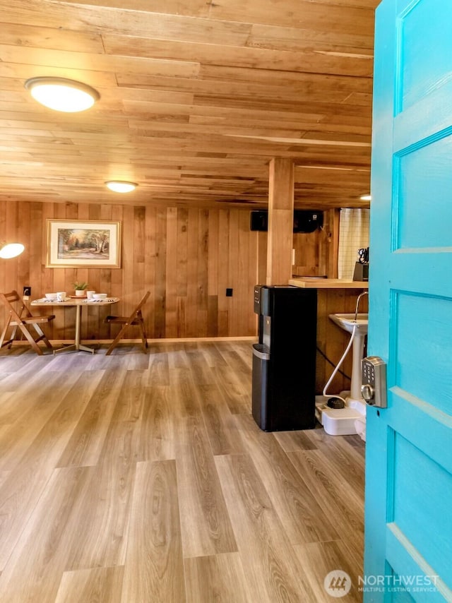 32113 Whitman Lake Dr, Graham, WA 98338 - bar area with wood ceiling, wood finished floors, and wooden walls