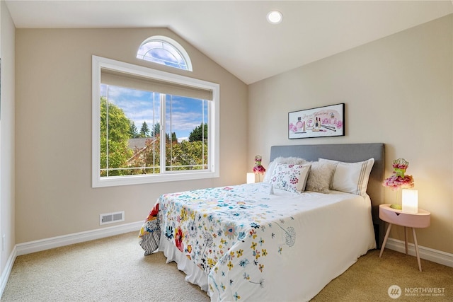 15025 SE 43rd St, Bellevue, WA 98006 - carpeted bedroom with lofted ceiling and recessed lighting