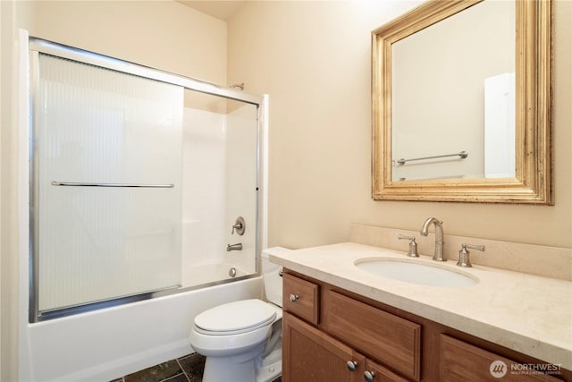 15025 SE 43rd St, Bellevue, WA 98006 - full bathroom featuring vanity and shower / bath combination with glass door