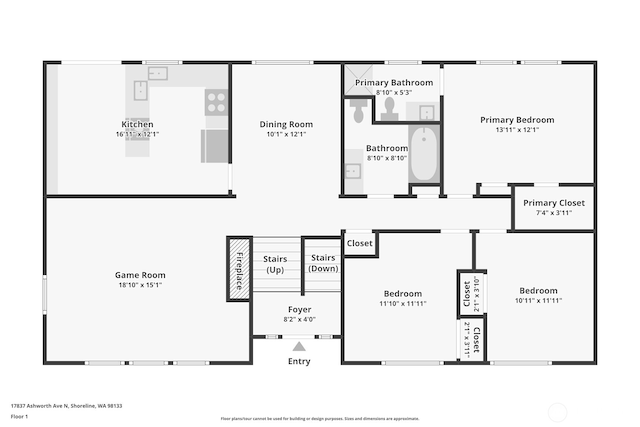 17837 Ashworth Ave N, Shoreline, WA 98133 - view of property floor plan