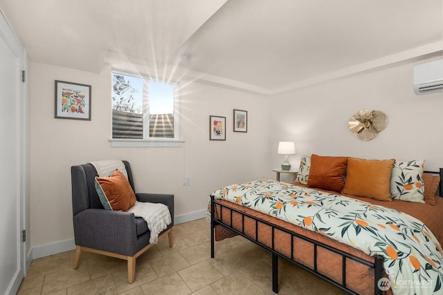 8051 30th Ave NW, Seattle, WA 98117 - bedroom featuring an AC wall unit and light tile patterned flooring