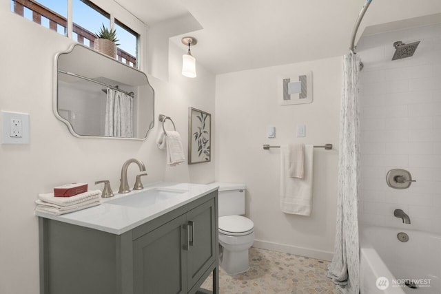 8051 30th Ave NW, Seattle, WA 98117 - bathroom featuring vanity and shower / bathtub combination with curtain