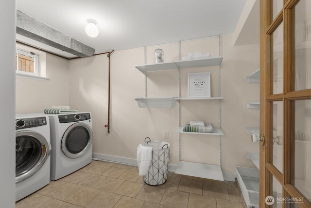 8051 30th Ave NW, Seattle, WA 98117 - washroom with washing machine and clothes dryer and baseboards