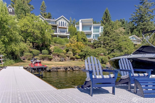 8066 Avalon Pl, Mercer Island, WA 98040 - dock area with view of wooded area and a water view