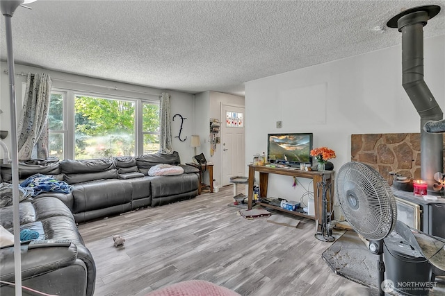 15414 121st Avenue Ct E, Puyallup, WA 98374 - living room with a textured ceiling and wood finished floors