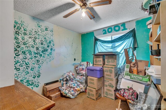 15414 121st Avenue Ct E, Puyallup, WA 98374 - carpeted bedroom with a textured ceiling and ceiling fan