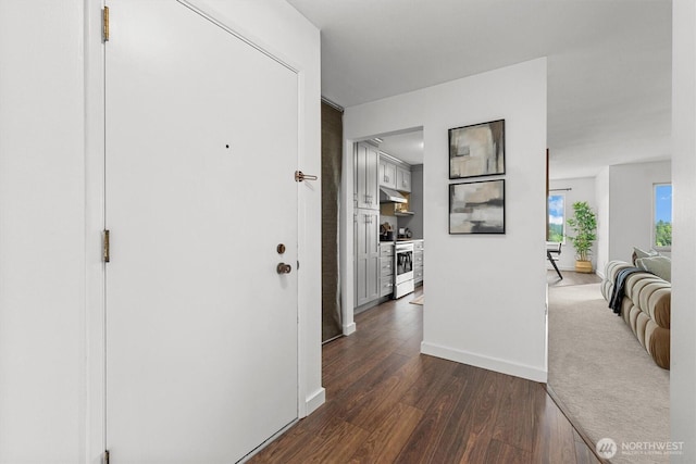 4545 Sand Point Way NE Unit 806, Seattle, WA 98105 - hallway with dark wood finished floors and baseboards