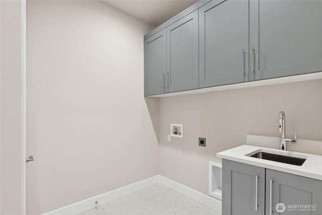 14449 133rd Pl NE, Woodinville, WA 98072 - laundry area featuring electric dryer hookup, cabinet space, and washer hookup