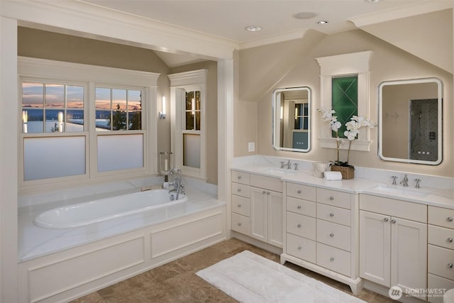 2665 Evergreen Point Rd NE, Medina, WA 98039 - full bathroom with double vanity and a garden tub