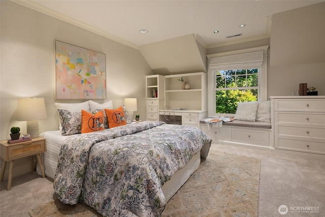 2665 Evergreen Point Rd NE, Medina, WA 98039 - carpeted bedroom featuring crown molding and recessed lighting