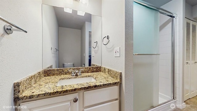 33700 33rd Pl SW, Federal Way, WA 98023 - full bath featuring a stall shower, vanity, and a textured wall