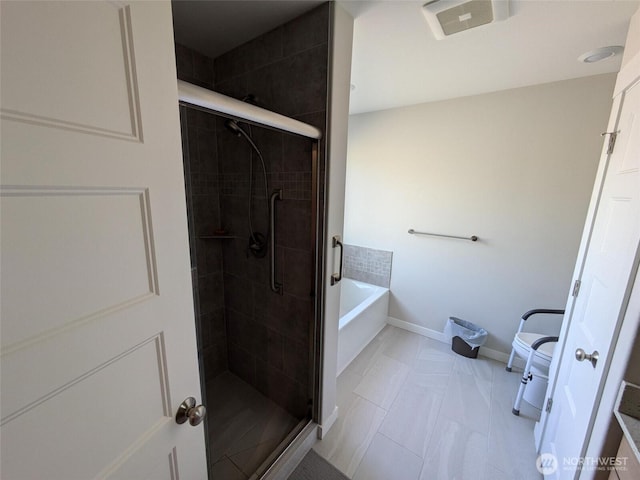 957 Twisp Carlton Rd Unit D, Twisp, WA 98856 - bathroom featuring a stall shower and a garden tub