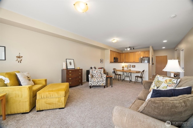 516 Darby Dr Unit 207, Bellingham, WA 98226 - living room with light colored carpet and recessed lighting