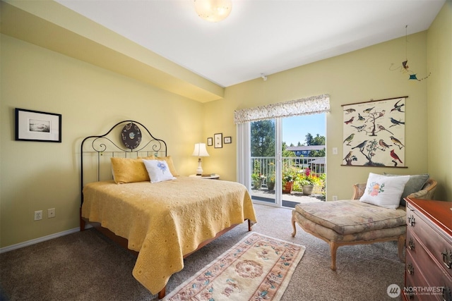 516 Darby Dr Unit 207, Bellingham, WA 98226 - carpeted bedroom featuring access to exterior and baseboards