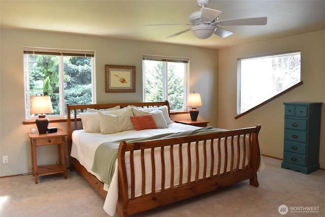 1017 Kelley Ridge Ct, Bellingham, WA 98229 - bedroom featuring light colored carpet and ceiling fan
