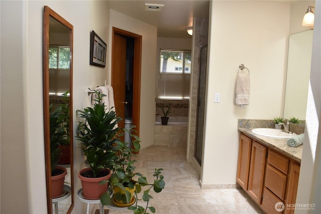 1017 Kelley Ridge Ct, Bellingham, WA 98229 - full bathroom featuring vanity and a shower with shower door