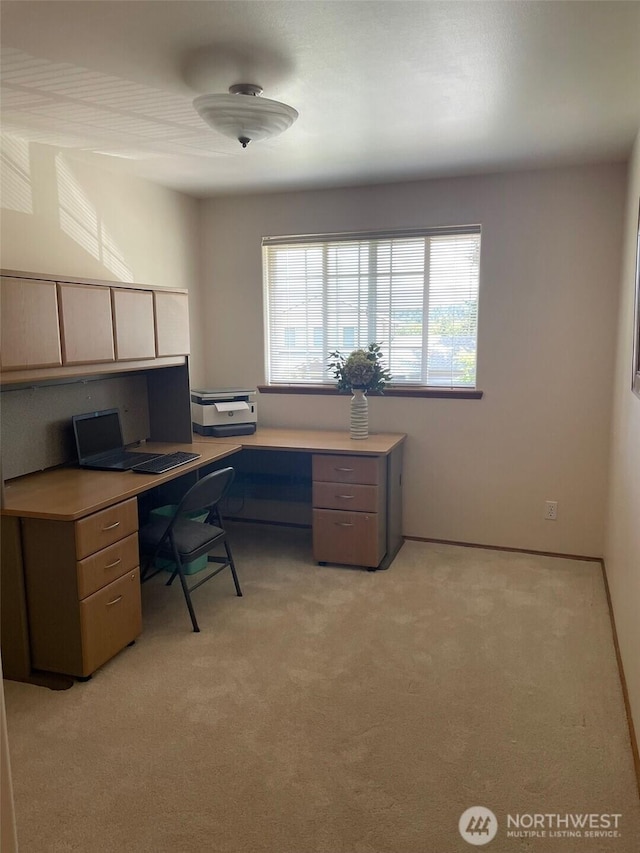 1017 Kelley Ridge Ct, Bellingham, WA 98229 - office featuring light colored carpet and built in study area