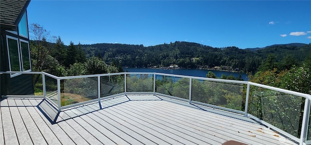 1936 Summit Lake Shore Rd NW, Olympia, WA 98502 - deck featuring a wooded view and a water and mountain view