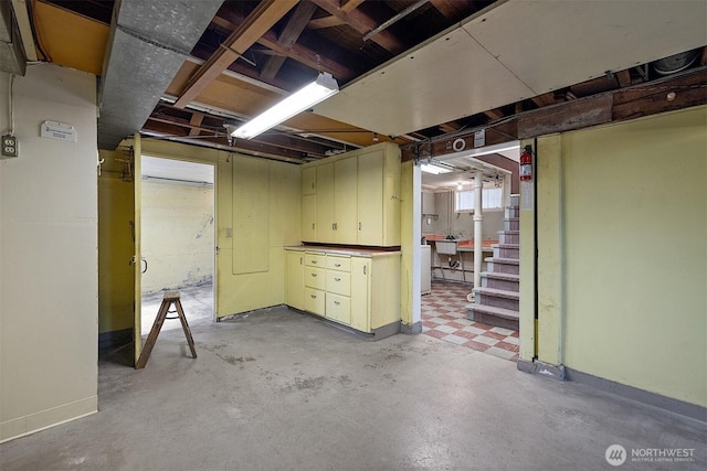 8403 36th Ave SW, Seattle, WA 98126 - basement with stairs and baseboards