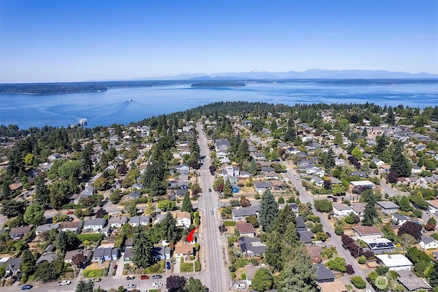 8403 36th Ave SW, Seattle, WA 98126 - aerial view of residential area with a water and mountain view