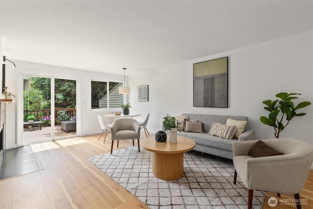 9641 NE 121st Ln, Kirkland, WA 98034 - living area featuring light wood-style flooring
