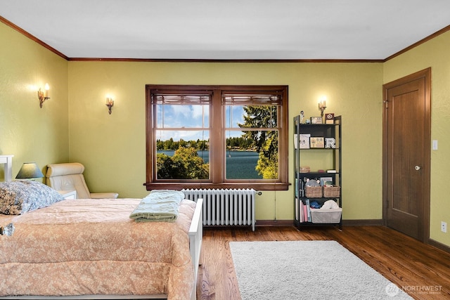 19453 Military Rd S, Seatac, WA 98188 - bedroom with radiator, ornamental molding, and wood finished floors