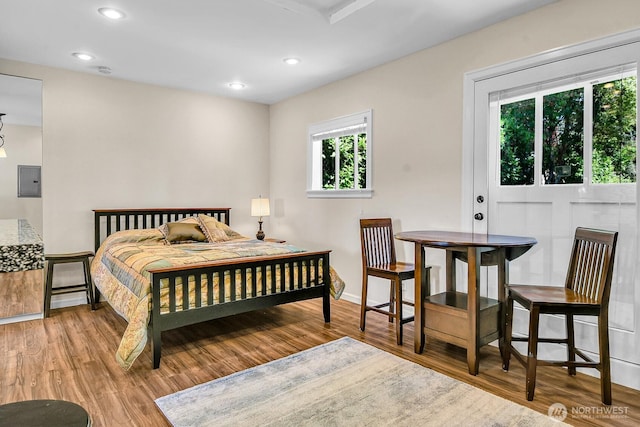 19453 Military Rd S, Seatac, WA 98188 - bedroom featuring wood finished floors, recessed lighting, and electric panel