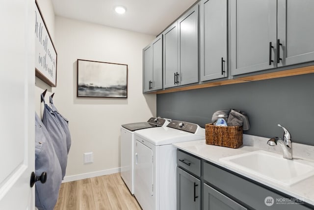 4169 Aberdeen Way NE, Renton, WA 98056 - laundry room with cabinet space, separate washer and dryer, and light wood-type flooring
