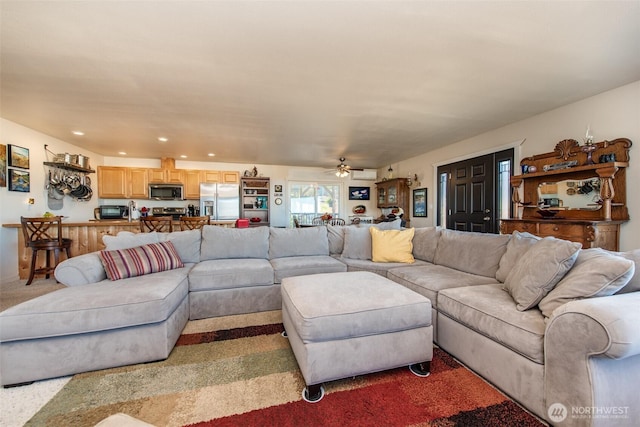 70 Onyx Ln, Sequim, WA 98382 - living room with recessed lighting and ceiling fan