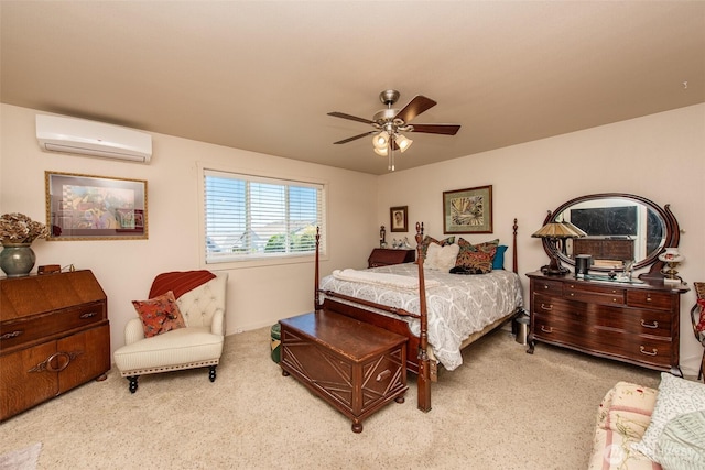 70 Onyx Ln, Sequim, WA 98382 - carpeted bedroom featuring a wall mounted AC and a ceiling fan