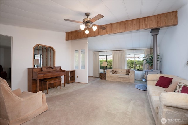 3611 I St NE Unit 10, Auburn, WA 98002 - living area featuring light carpet and ceiling fan