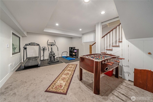 1721 N Steele St, Tacoma, WA 98406 - rec room with recessed lighting and carpet