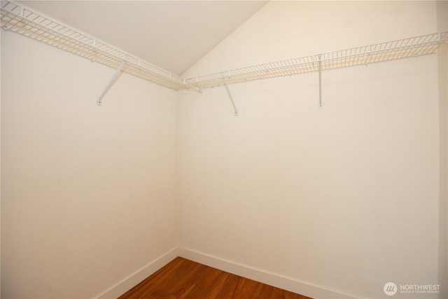 2025 Palisade Blvd, Dupont, WA 98327 - spacious closet with dark wood finished floors and vaulted ceiling