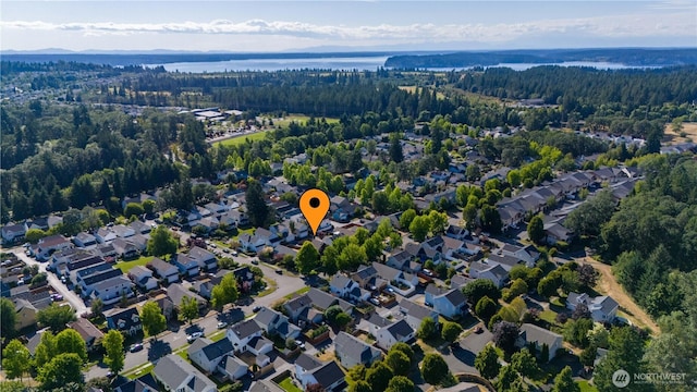 2025 Palisade Blvd, Dupont, WA 98327 - aerial perspective of suburban area featuring a forest and a nearby body of water