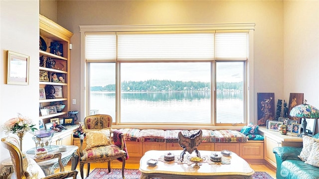 2837 E Lake Sammamish Pkwy NE, Sammamish, WA 98074 - living area featuring plenty of natural light, light wood finished floors, and a water view
