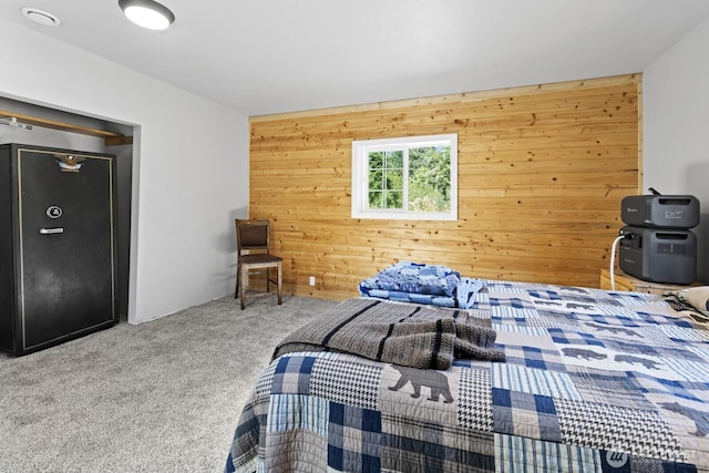 19002 Sorenson Rd SE, Yelm, WA 98597 - bedroom featuring wooden walls and carpet