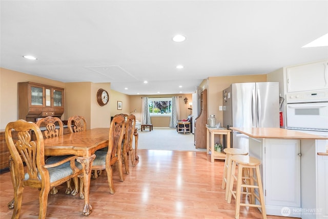 3711 116th St SE, Everett, WA 98208 - dining area with attic access, light wood-style flooring, and recessed lighting