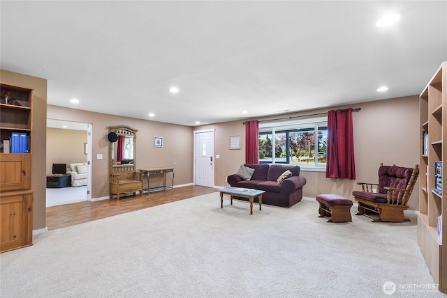 3711 116th St SE, Everett, WA 98208 - carpeted living room with recessed lighting and baseboards