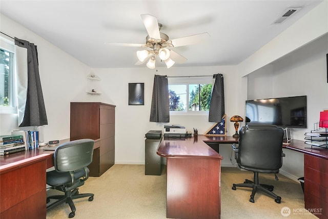 3711 116th St SE, Everett, WA 98208 - home office with light colored carpet and ceiling fan
