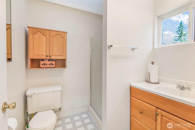 3711 116th St SE, Everett, WA 98208 - full bathroom featuring tile patterned floors, vanity, and a shower stall